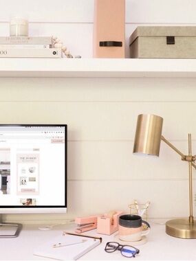 ❤️ New - Pink Stapler + Tape Dispenser Desk Set